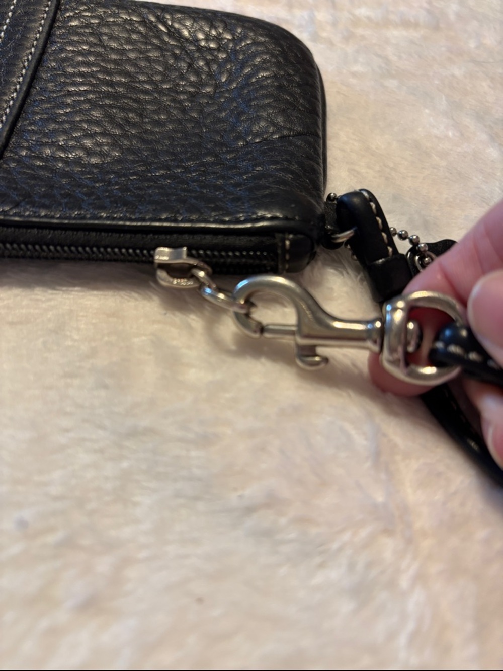 Coach Black Pebbled Leather Wristlet Clutch - Picture 6 of 8